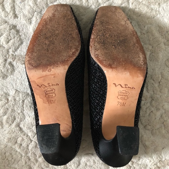 Vintage Nina Women’s Beaded Square Toe Pump Heels, Black Size 7.5 - Picture 8 of 10